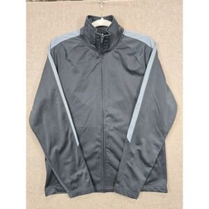 Xersion Mens Quick-Dri Track Jacket Gray Full Zip Athletic Size M